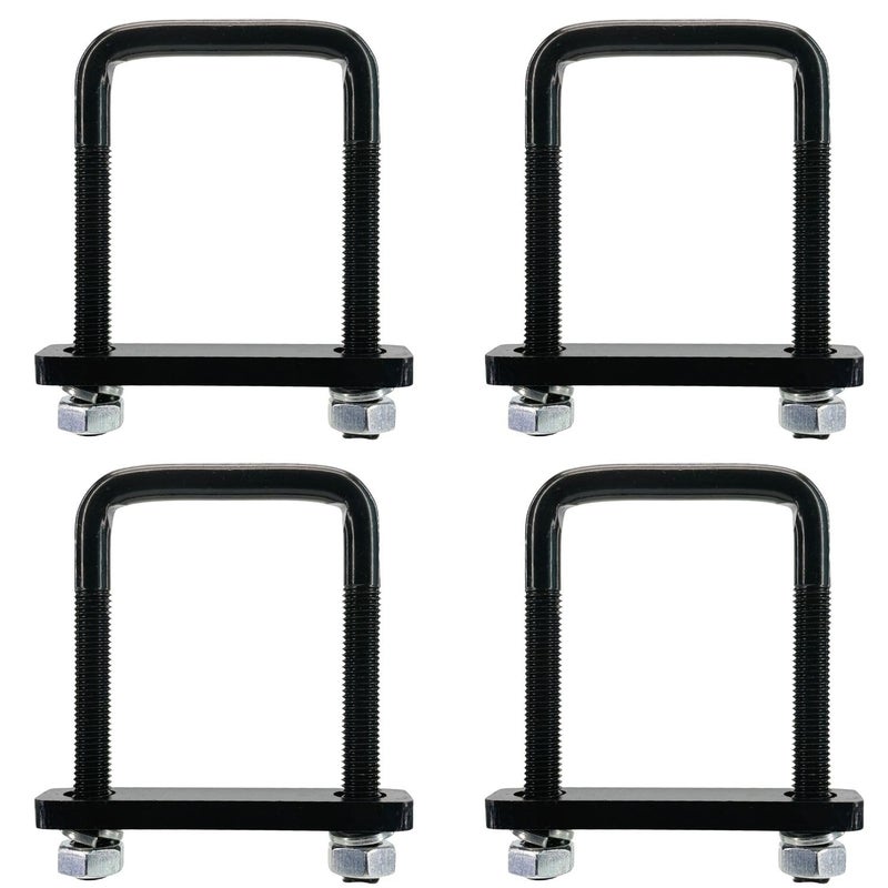 YMDGGDCH 4 Pack Square U-Bolt for Trailer- Fits 3.0 Inch Wide Leaf Springs, Galvanized Steel Clamp Set, Secure Fit for Truck, Boat and Trailers, Black - Image 1